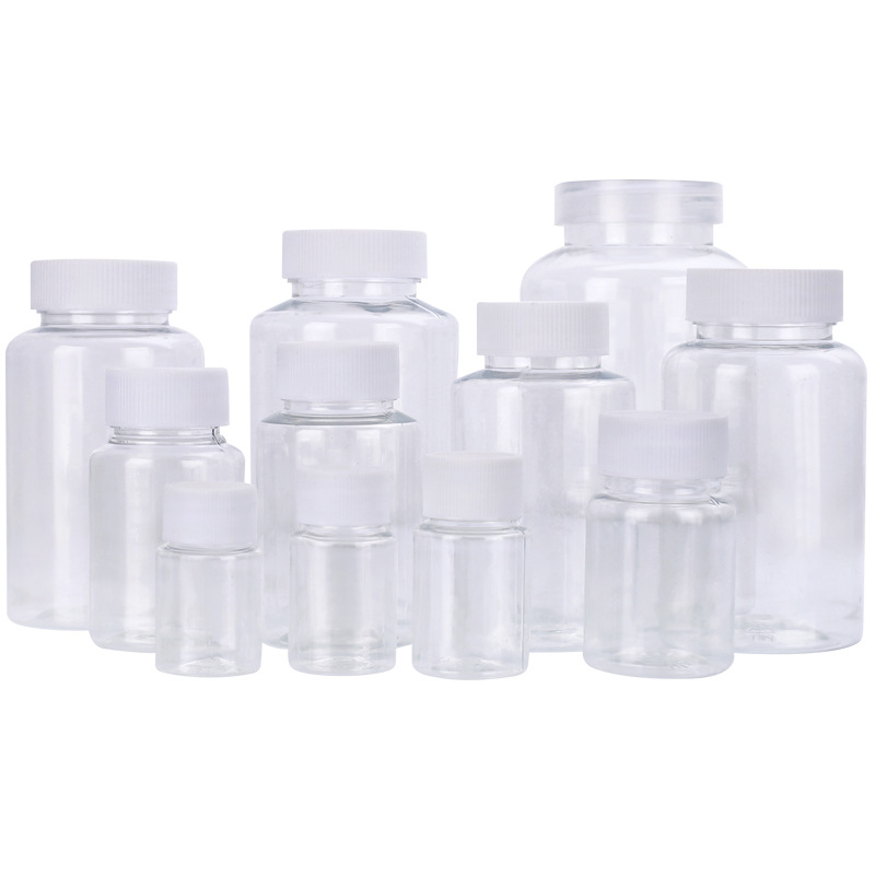 30 ml50 ml100 500 ml botella de plástico transparente botella de pet botella de frasco líquido con tapa hermética