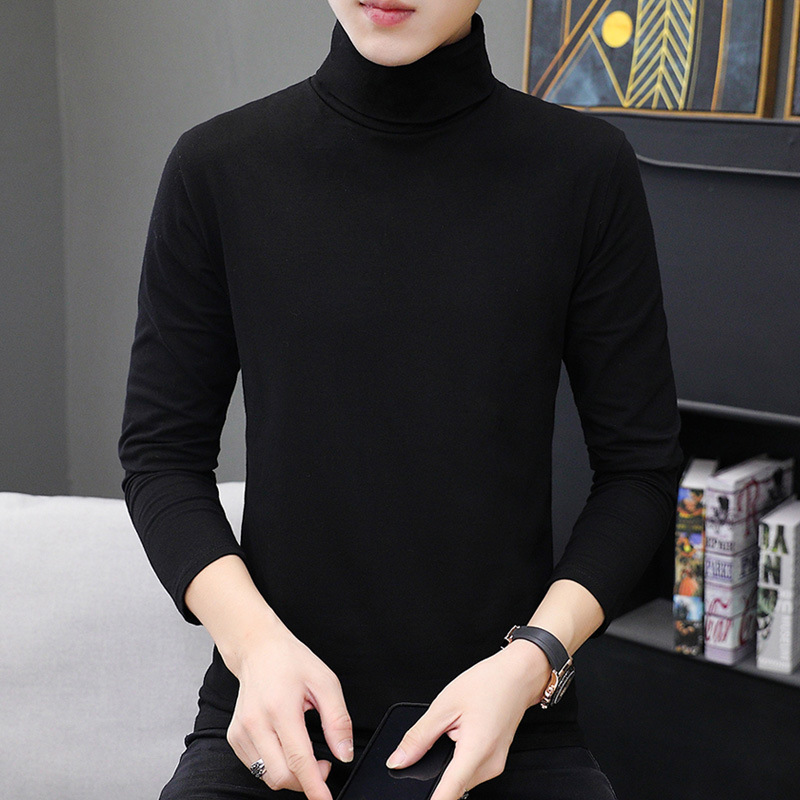 2025 Long-Sleeve Slim-Fit Warm Tops Wholesale Autumn and Winter High-Neck Korean Style Thickened Trendy Men's 95% Cotton Base Shirt 2025 Long-Sleeve Slim-Fit Warm Tops Wholesale Autumn and Winter High-Neck Korean Style Thickened Trendy Men's 95% Cotton Base Shirt