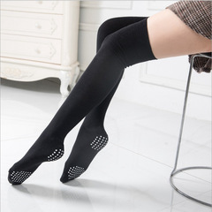 Yoga socks for women: rubber-soled, warm, long-length fitness, Latin dance, and sports cotton thigh-highs