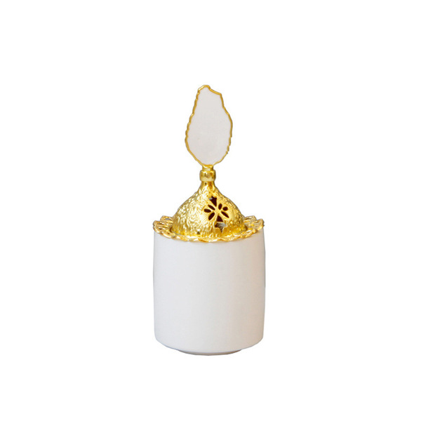 Modern golden matte white table Incense burner