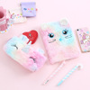 Winter plush pencil case, cartoon children's stationery, storage bag for pencils, unicorn