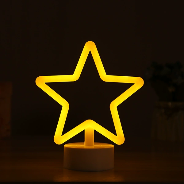 Base injection plastic neon-pentagram yellow