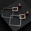 Golden earrings stainless steel, does not fade, pink gold, simple and elegant design, Japanese and Korean