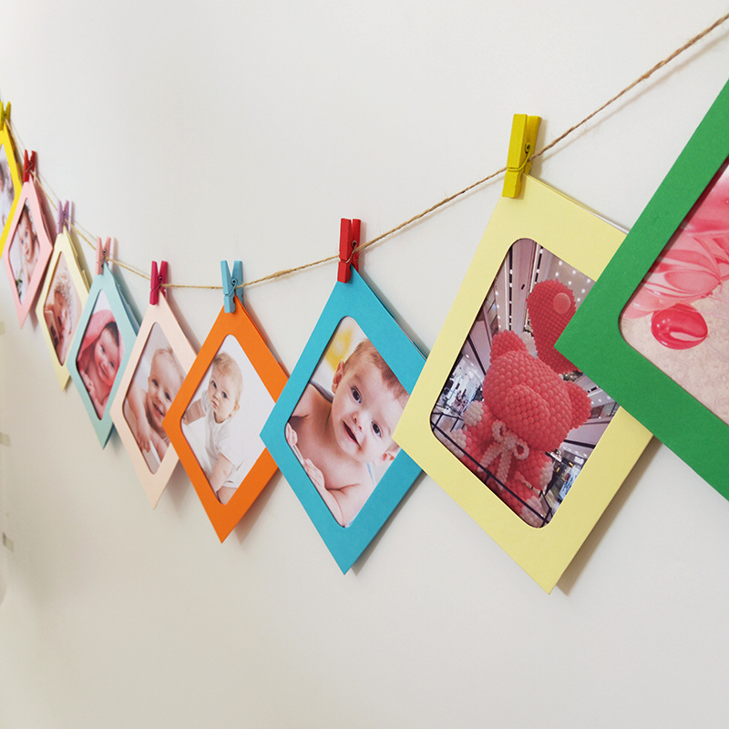 Creative Internet Celebrity ins Decorative Photo Frame Flag Clip Photo Girl Heart Room Layout Holiday Party Banner