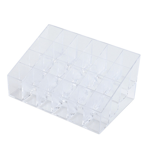 Transparent multi-grid lipstick storage box 24-grid lipstick display rack organizer box women's desktop lipstick rack