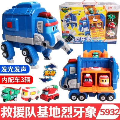 Transforming robot & dinosaur toy set, mini and large models, multi‑color single pieces and packs