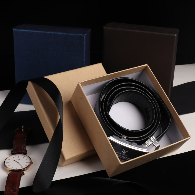 皮带腰带盒钱包盒定做天地盖牛皮纸礼盒印logo包装正方形盒子定制