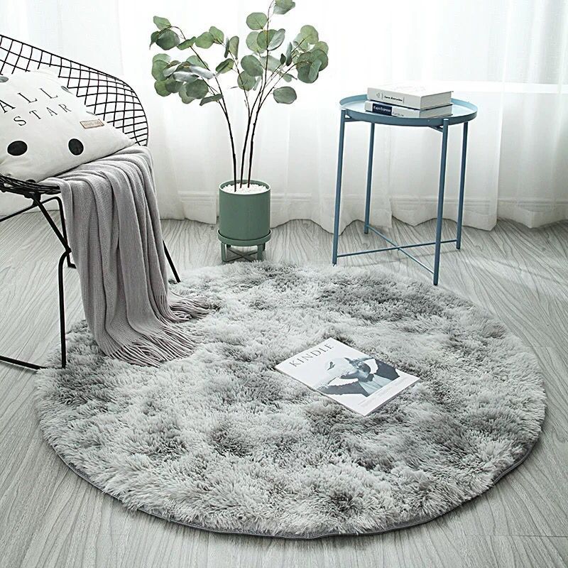 Silk wool Taobao a generation of hair tie-dyed carpet living room tea table mat round long hair modern full bedroom bedside blanket