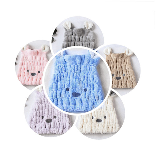 Rabbit Ears Water-absorbent Hair Towel Cute Head Scarf for Adults and Children Cartoon Quick Dry Hair Hat Wholesale