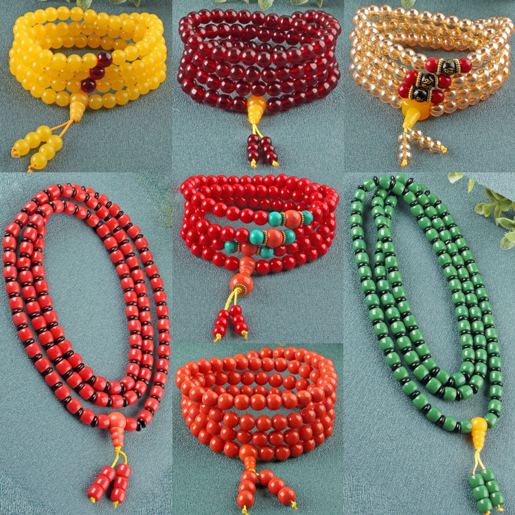 Imitation Red Coral 8mm108 Bead Bracelet Beeswax 108 Beads Sheba Glazed Old Beads 108 Beads Imitation Red Coral 8mm108 Bead Bracelet Beeswax 108 Beads Sheba Glazed Old Beads 108 Beads