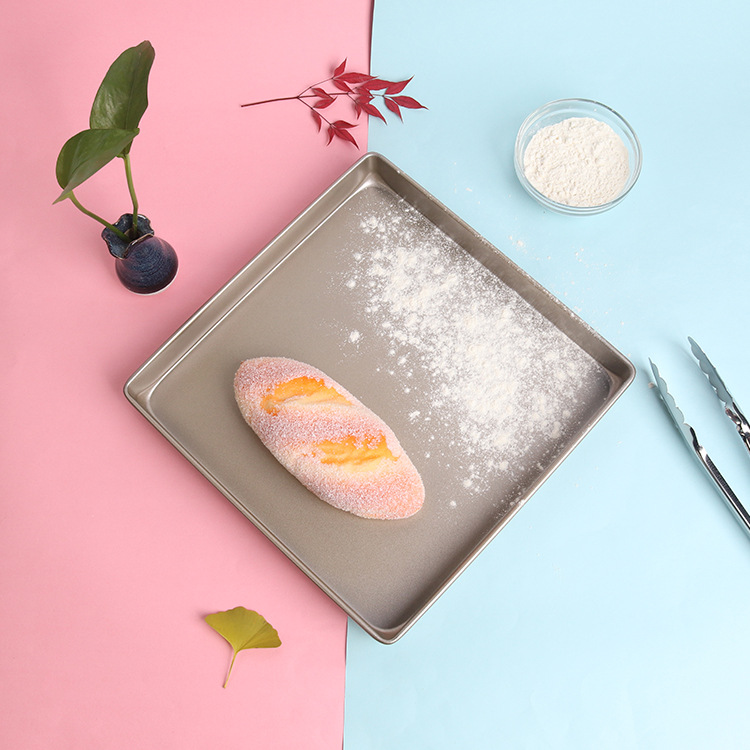 11-inch golden square non-stick baking pan carbon steel baking pan 28cm square cookie nougat cake baking pan