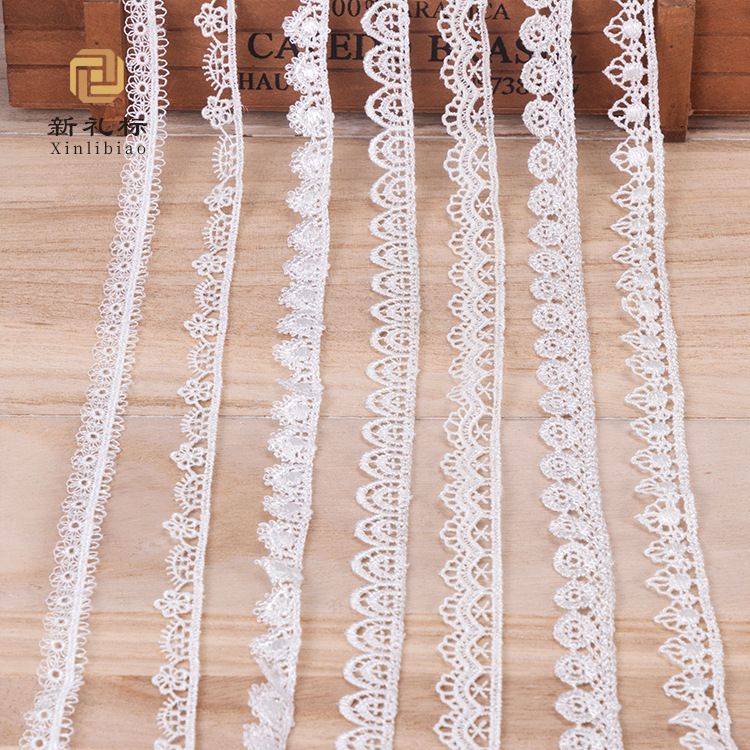 服装辅料DIY 现货涤光小条码 蕾丝刺绣 厂家直销 绣花 花边 水溶