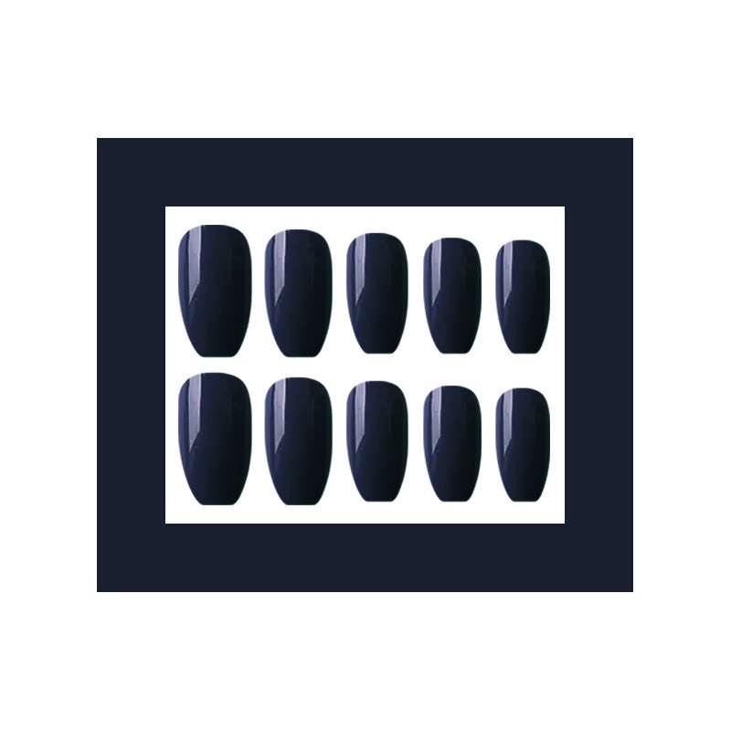 Comercio exterior azul oscuro ballet manicure estilo elegante parche de uñas blanqueadoras 24 piezas de estilo simple desgaste de uñas image 3