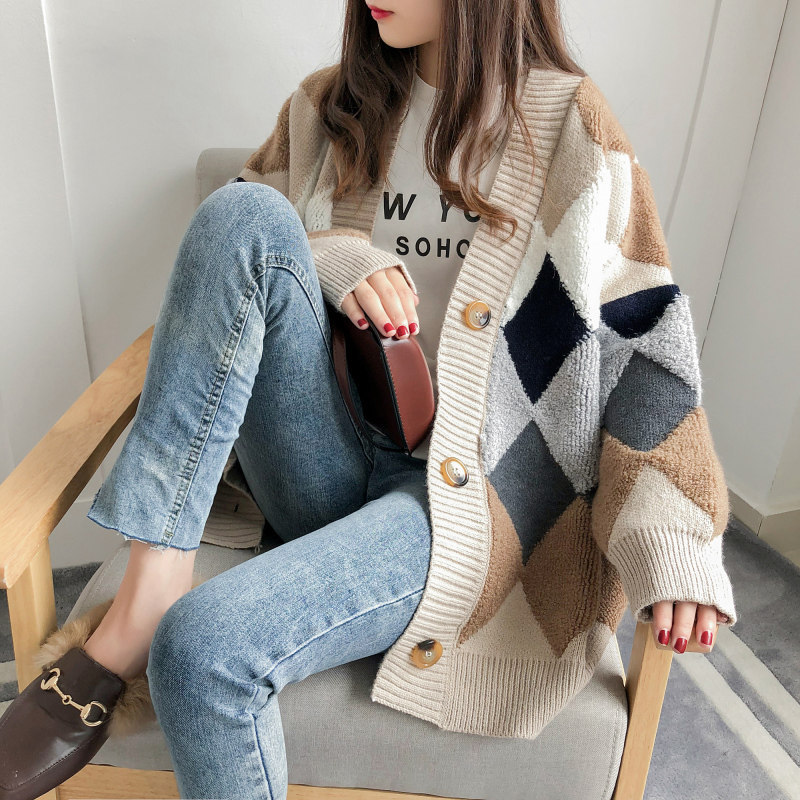 2023 nuevo estilo coreano suéter de hadas cardigan mujeres sueltas ins super popular Top perezoso estilo grueso suéter
