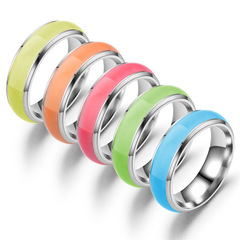 European and American Popular Jewelry Cross-Border Titanium Steel Jewelry Wholesale Glow-in-the-Dark Ring Fluorescent Stainless Steel New Accessory