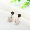 Golden earrings stainless steel, does not fade, pink gold, simple and elegant design, Japanese and Korean