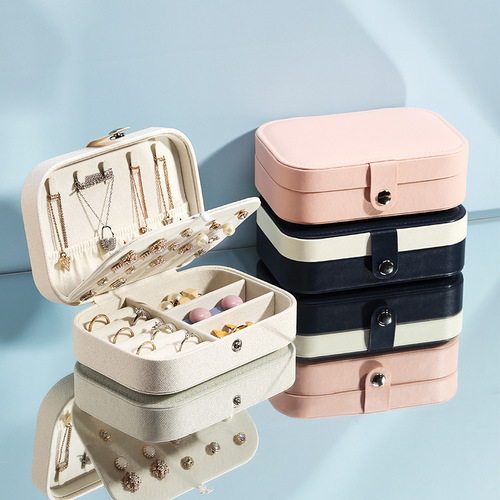 Earring and pendant necklace storage box, large capacity, simple ear accessories earring organizer, portable jewelry box