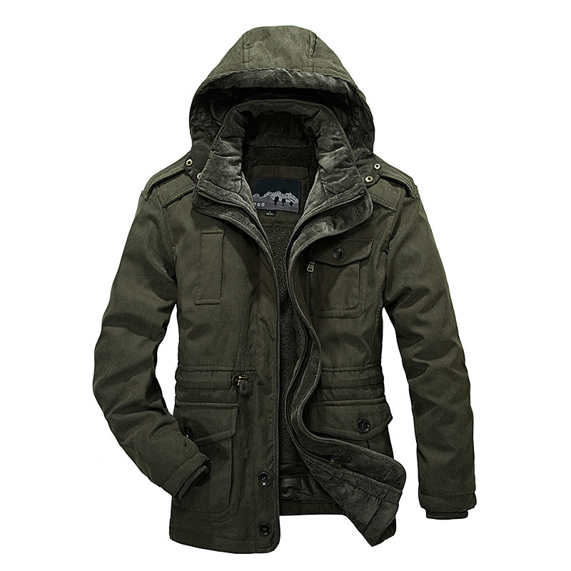 Chaqueta acolchada de algodón gruesa para hombre Chaqueta acolchada de algodón para hombre de otoño e invierno Chaqueta para hombre de mediana edad y ancianos de longitud media de dos piezas exclusivas transfronterizas