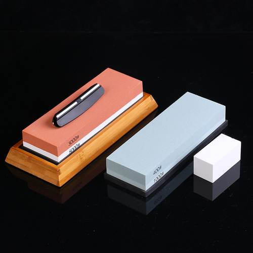 400/8000 Red and White Dual Green White Corundum Oil Stone Grinding Stone Set, Household Kitchen Multi-Specification Knife Sharpening Tool