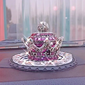 Factory Direct Crystal Crown car perfume seat Diamond-embedded monqi car pendant car decoration rhinestone suit