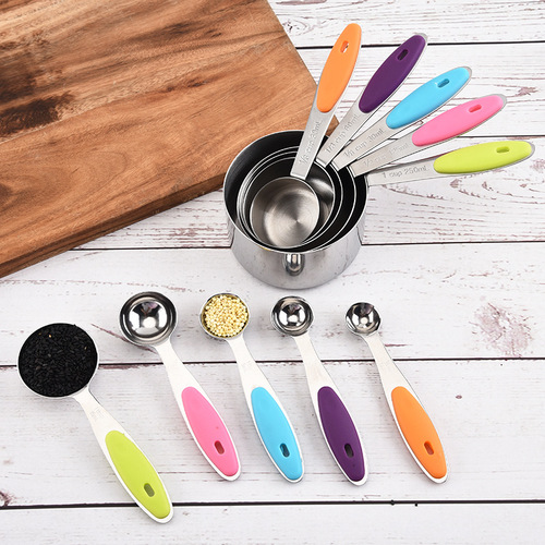Stainless steel measuring spoon set ten-piece set with graduated coffee flavoring measuring spoon diy measuring cup baking tools