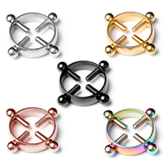 Amazon Cross-border Stainless Steel Cross Bracelet with No Piercing Adjustable Nipple Clip, Direct Manufacturer Sale
