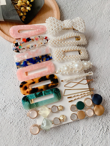ins pearl hairpin set European and American cross-border Amazon acrylic acetate hairpin women's hair accessories manufacturer