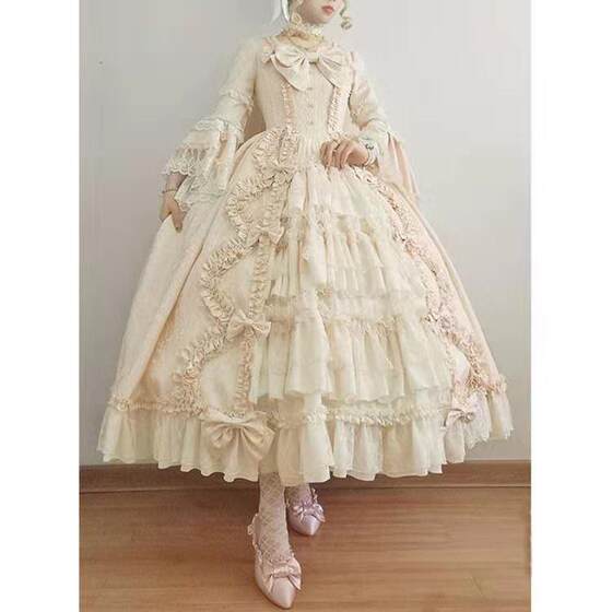 2019 Cross-border Supply cosplay Princess Dress Bow Lace Chiffon Stitching Lolita Dress