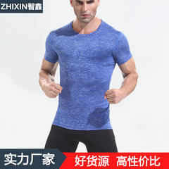 European and American sports fitness clothing for men, summer training short-sleeved basketball quick-drying sports tight-fitting t-shirt
