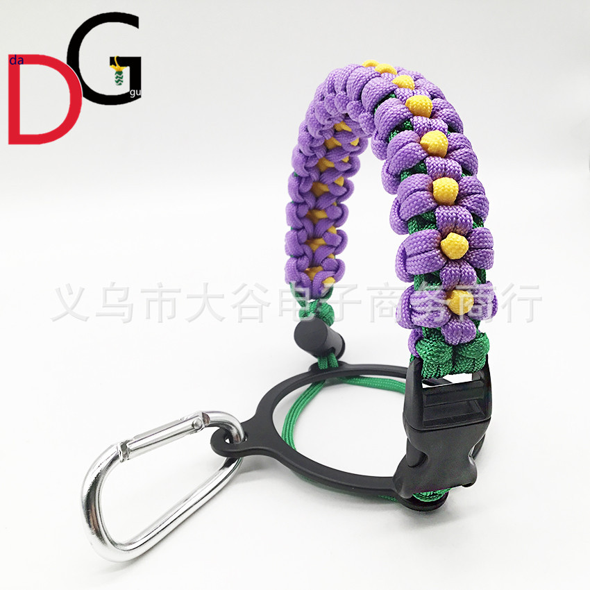 Amazon Venta caliente paraguas cuerda taza mango hidro frasco taza cuerda manejar cuerda todo tipo de cuerda en forma de flor