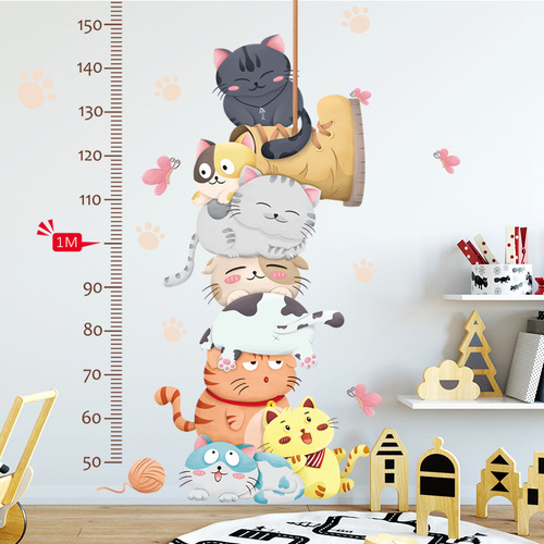 Wall stickers cat size high stickers children's room baby decoration bedroom cartoon stickers self-adhesive kindergarten classroom layout