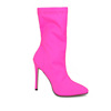 Footwear, elastic boots pointy toe high heels, European style, mid-length, plus size