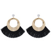 Universal earrings, black accessory with tassels, European style, Korean style, wholesale