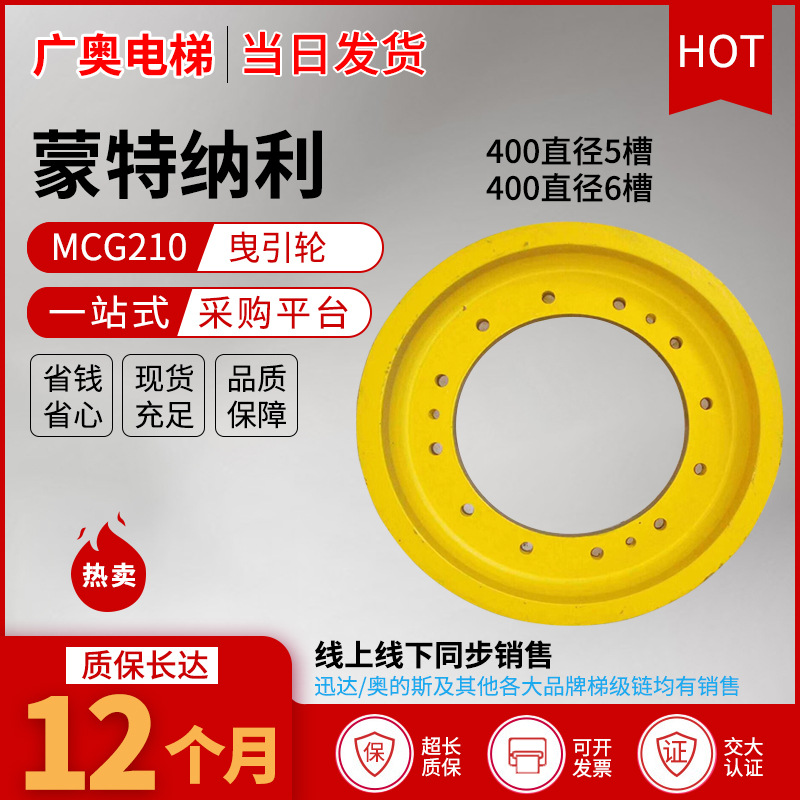 蒙特纳利电梯曳引机MCG210原厂全新曳引轮制动器抱闸臂闸瓦等配件