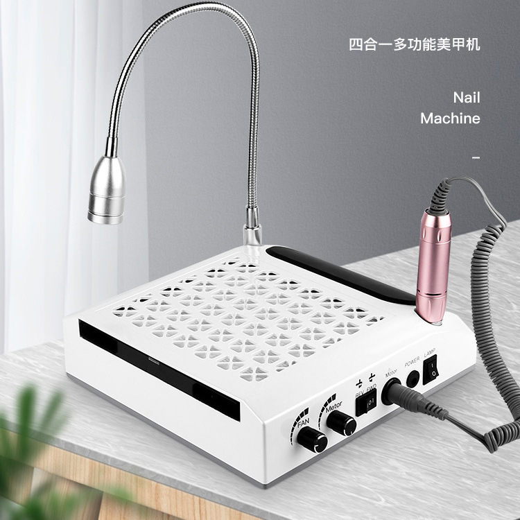 De estilo japonés de escritorio de cuatro en uno de recogida de polvo de manicura todo-en-uno de pulido aspiradora de dos en uno de recogida de polvo de pulido de iluminación de la almohada de mano