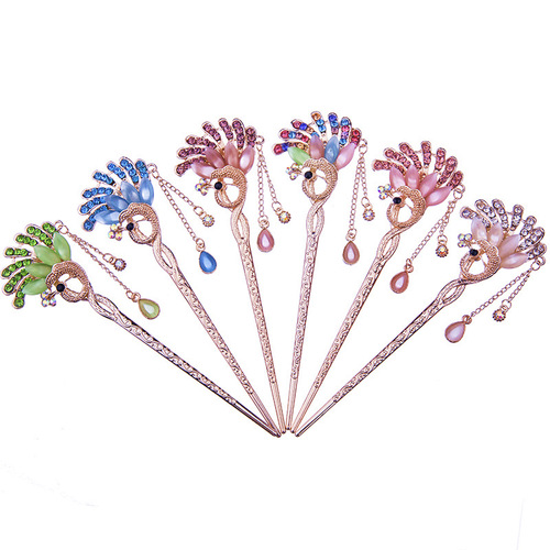 National Style Cat Eye Hairpin, Step-flowing Silk Tassels, Classical Traditional Hairpin, Hanfu and Qipao Ancient Costume Hairpin Accessories, Wholesale Hair Accessories
