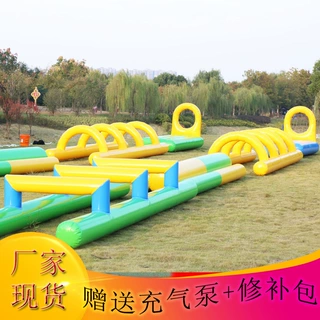 充气趣味运动会道具儿童障碍四件套竞赛横木跨栏平衡木鱼跃龙门