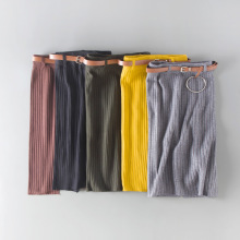 传淘宝毛线针织裙秋冬新款半身裙中长款女装代发开叉包臀裙速卖通