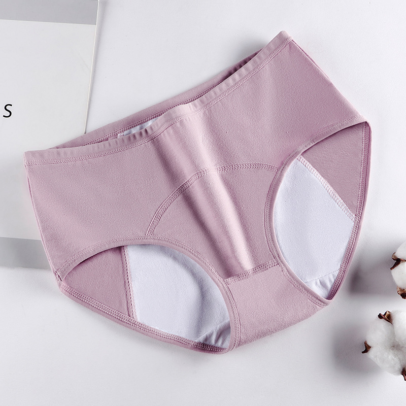 Ropa interior fisiológica de las mujeres de talla grande algodón período menstrual anti-fuga lateral pantalones fisiológicos período menstrual ropa interior anti-fuga lateral delantera y trasera