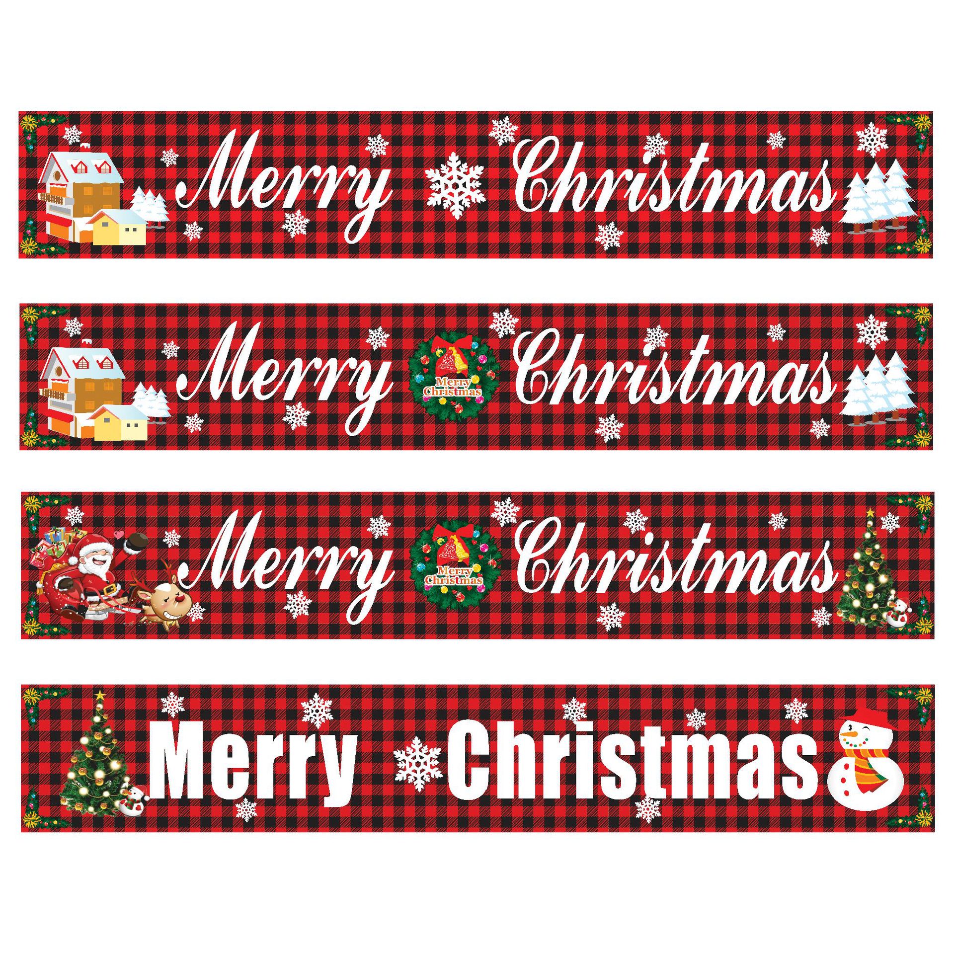 Cross-Border Christmas Banner Party Decoration Supplies Christmas Background Cloth Decorations Arrangement Props