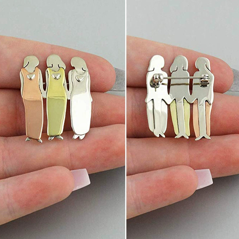 Европейский и американский модный набор брошей-сестёр Best Friends Sister Brooch 3 сестры