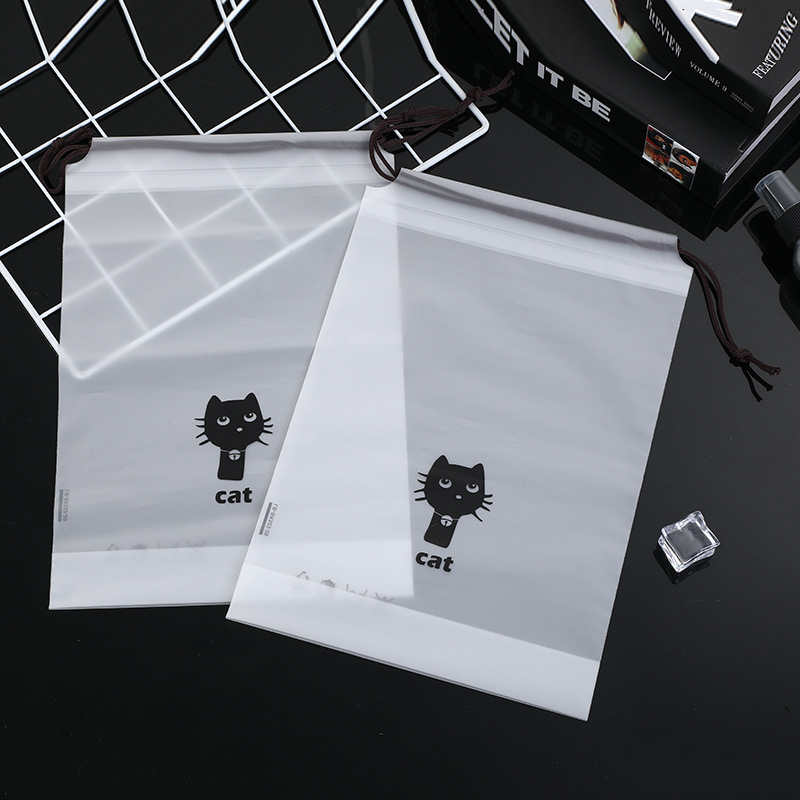 PEVA helado de dibujos animados leche de oso té bolsa de cordón toalla bolsa de almacenamiento polainas calcetines bolsa de cordón