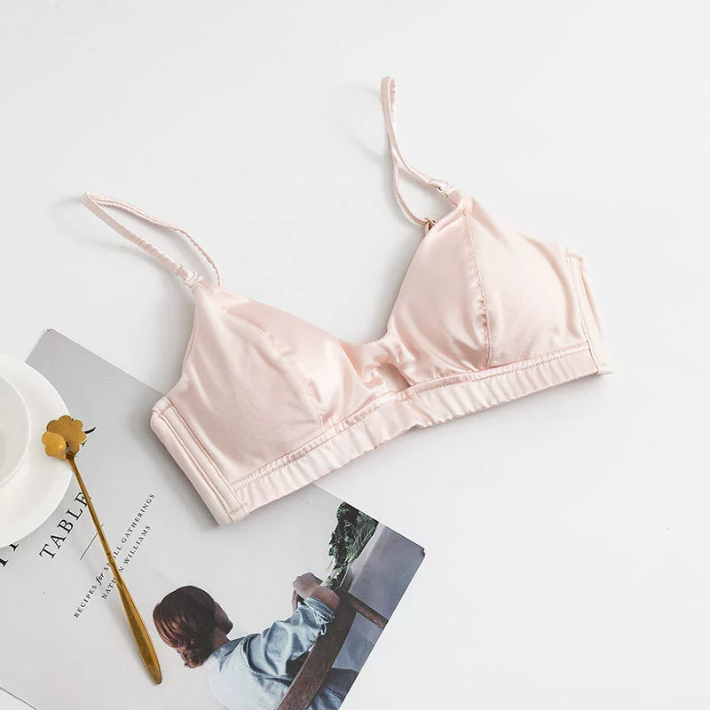 Silk summer wireless bra, thin comfortable underwear