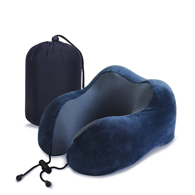 Almohada en forma de U transfronteriza almohada de viaje de negocios almohada de memoria en forma de U rebote lento protección del cuello espacio almohada de espuma de memoria regalo al por mayor