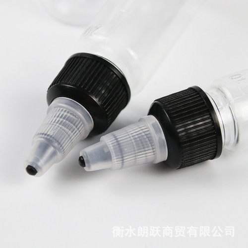 10/20/30/50/100ml graduated transparent PET plastic tipped gel rotating squeeze bottle for refilling