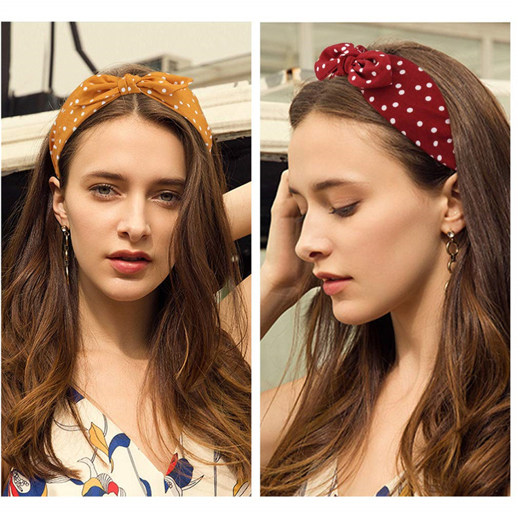 Accesorios para el cabello con estampado de leopardo Orejas de conejo anudadas versión ancha diadema hembra europea y americana placa horquilla diadema joyería al por mayor de tres Estados
