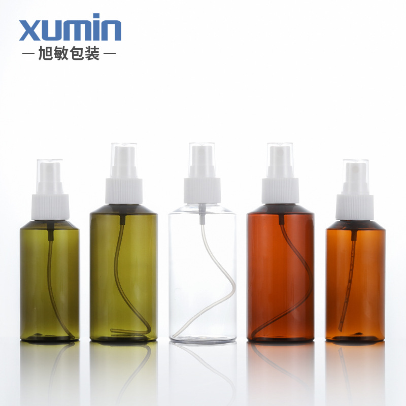 Xumin material de embalaje en stock botella de PET marrón botella de spray de tóner de plástico botella de spray de rocío puro botella cosmética sub-botella