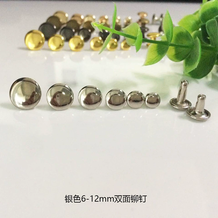 62 медная двухсторонняя сумка для ремня для ногтей с фиксированной плоской головкой, заклепка для женщин с плоской головкой