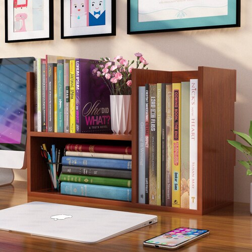 Student Bookshelf Simple Children's Desktop Mini Bookshelf Desk Organizer Office Storage Rack Space-Saving Bookcase