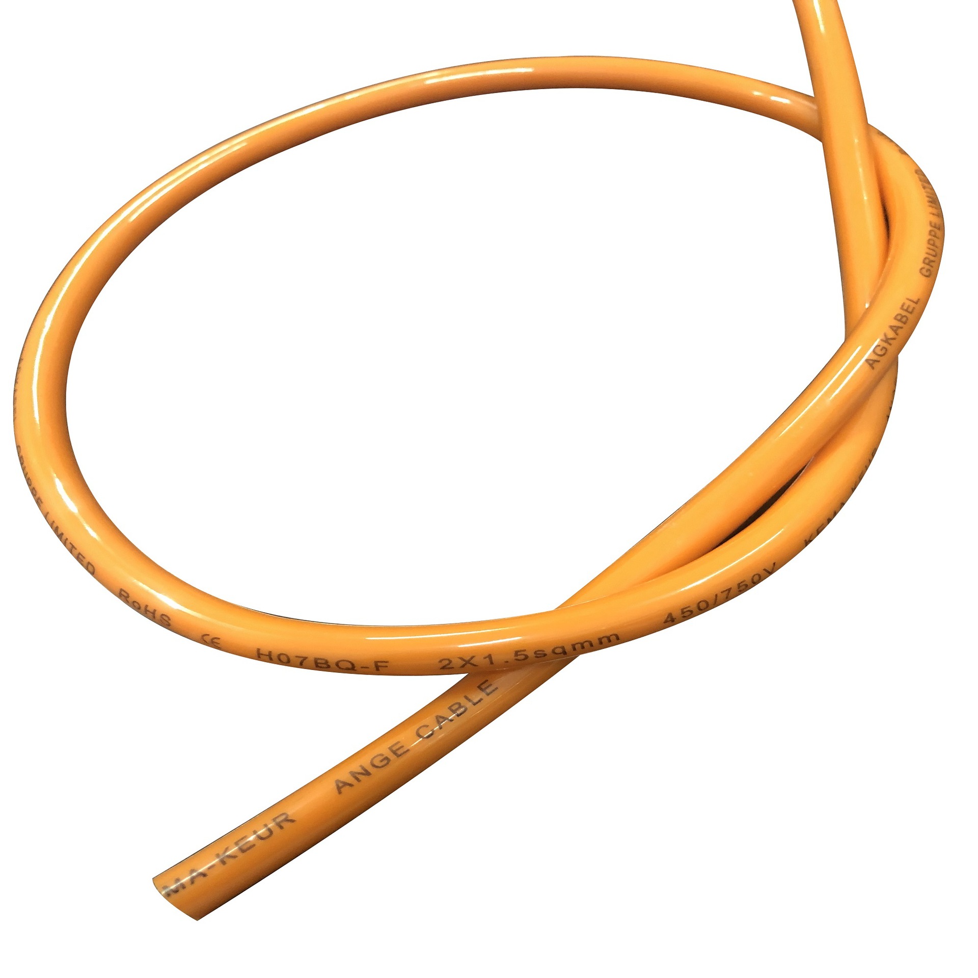 聚氨酯电缆 H07BQ-F CABLE 2x1.5mm2厂家直供 承载22安培电流